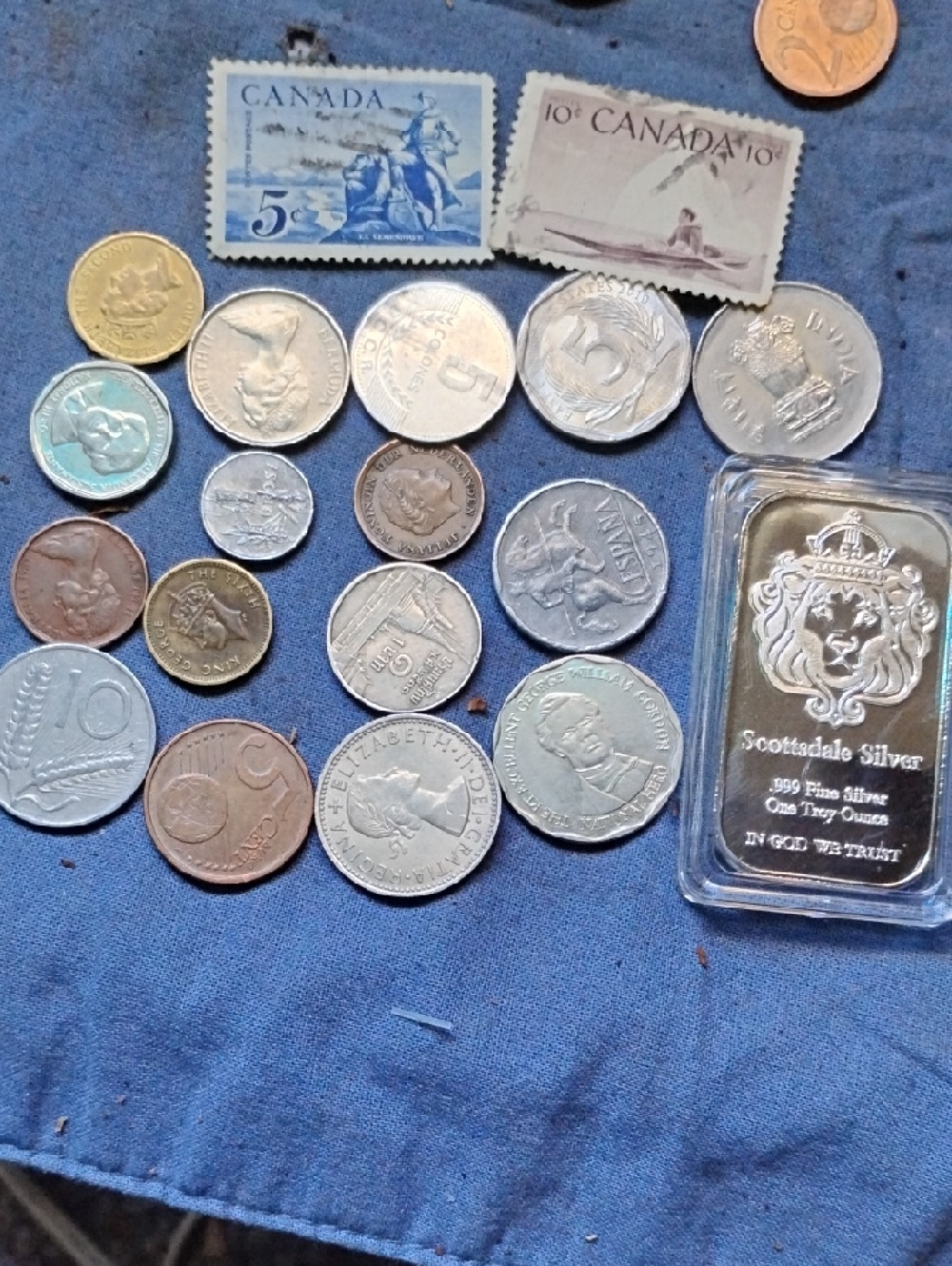 Silver Bar Brilliant 1 Ounce Billion & World Coin Lot